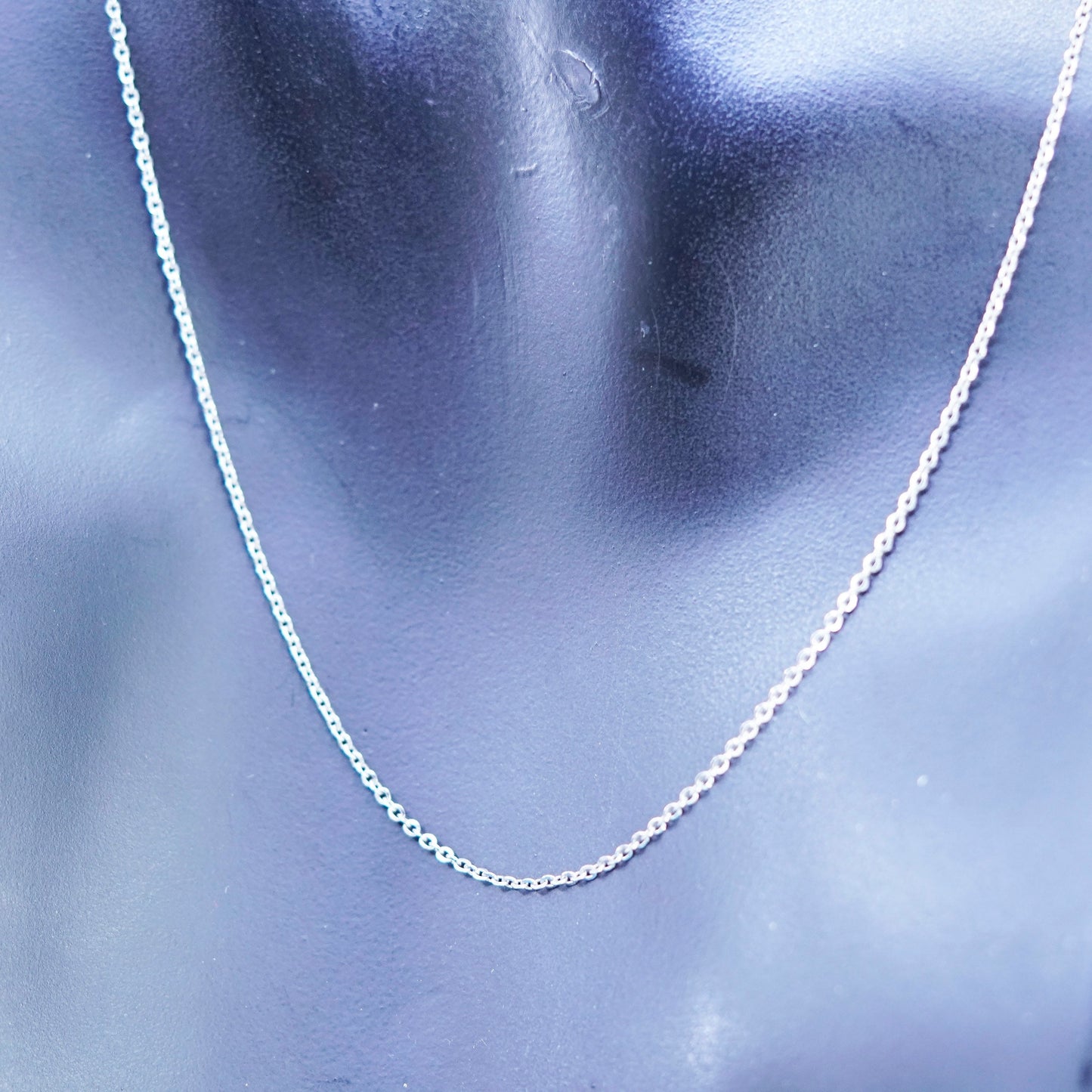 18”, 1mm, vintage Sterling silver handmade necklace, 925 circle chain