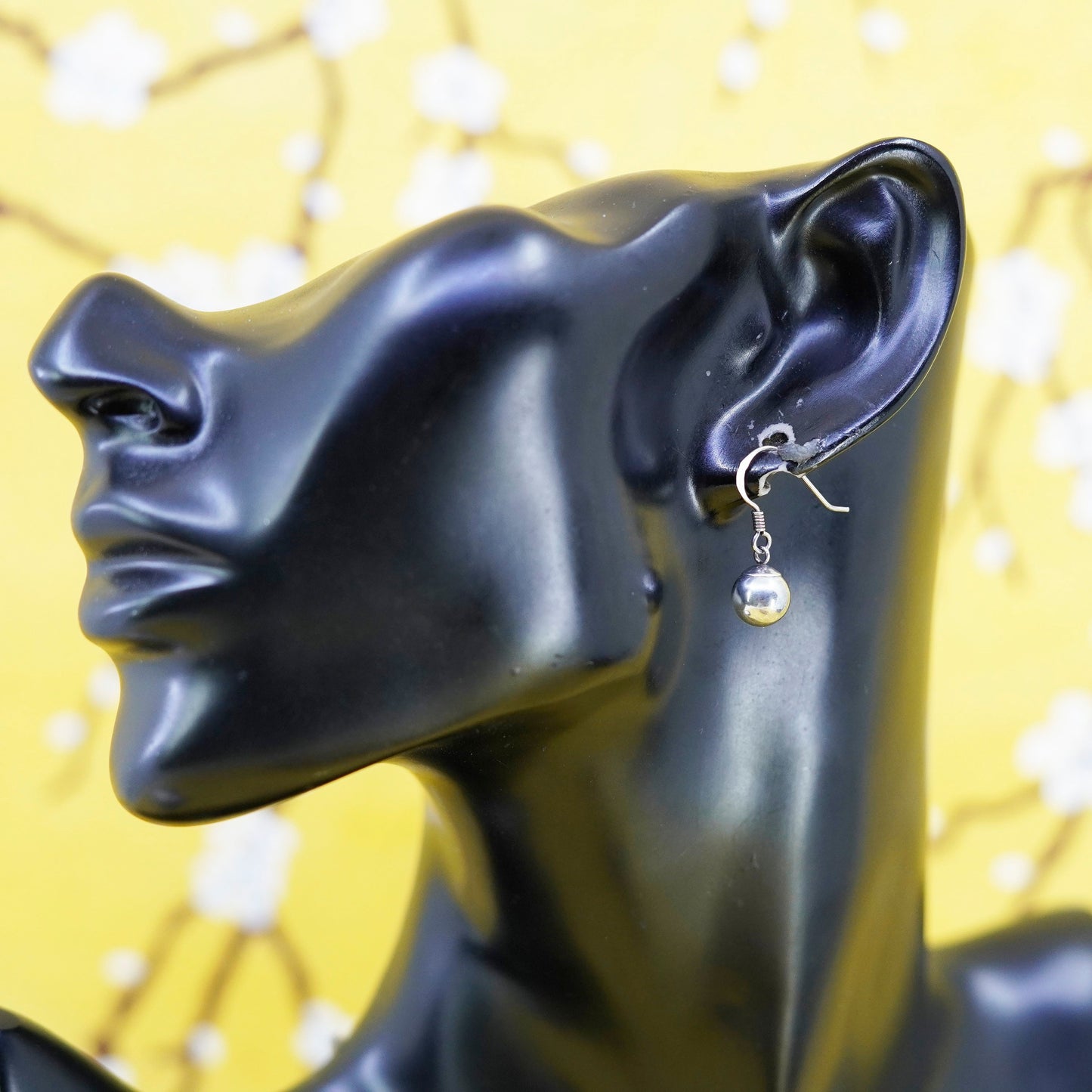 Vintage Sterling silver handmade earrings, 925 beads drops