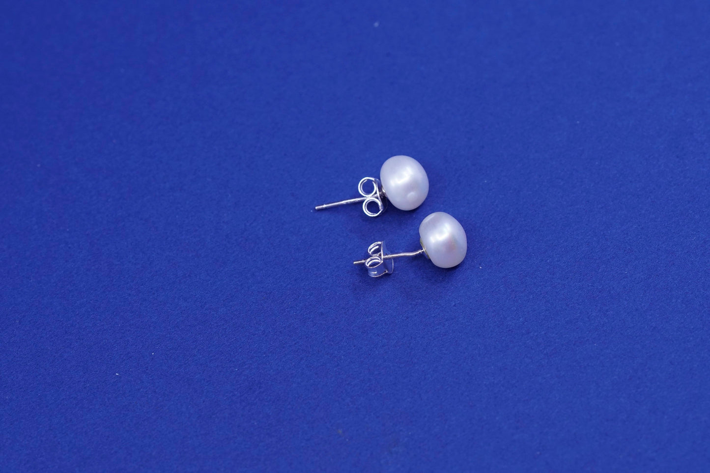 6mm, Sterling 925 silver with freshwater pearl studs earrings