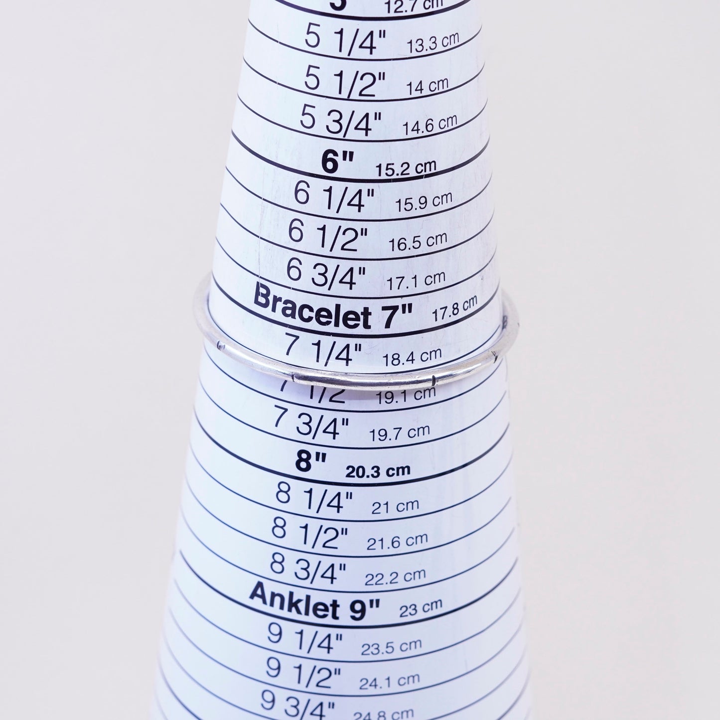 7.5”, vintage sterling 925 silver handmade bracelet, bangle, silver tested