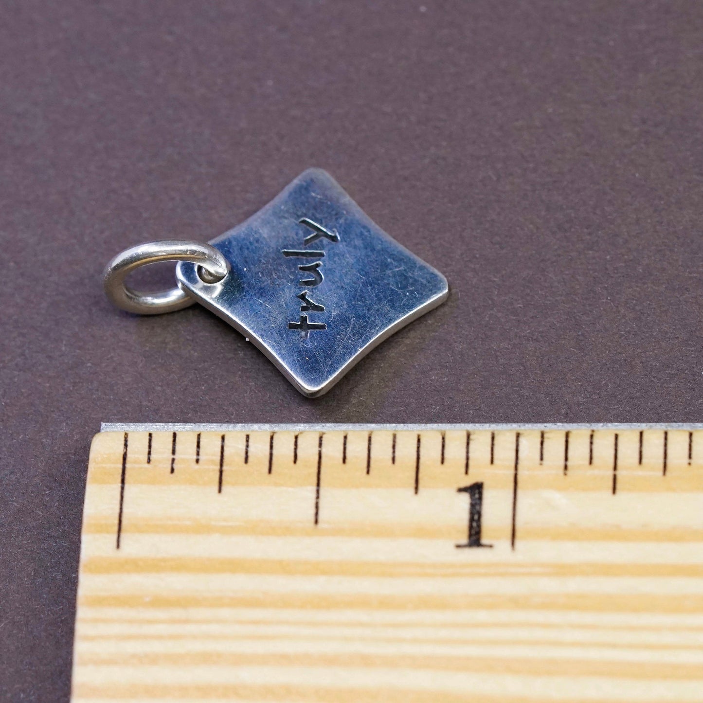 Vintage sterling silver handmade pendant, 925 silver tag embossed “truly”