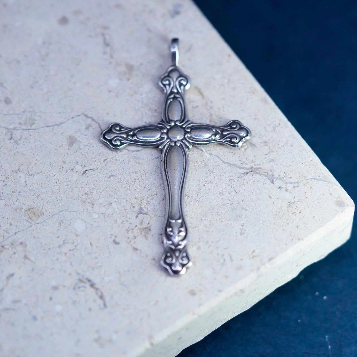 Vintage Sterling silver handmade pendant, 925 cross