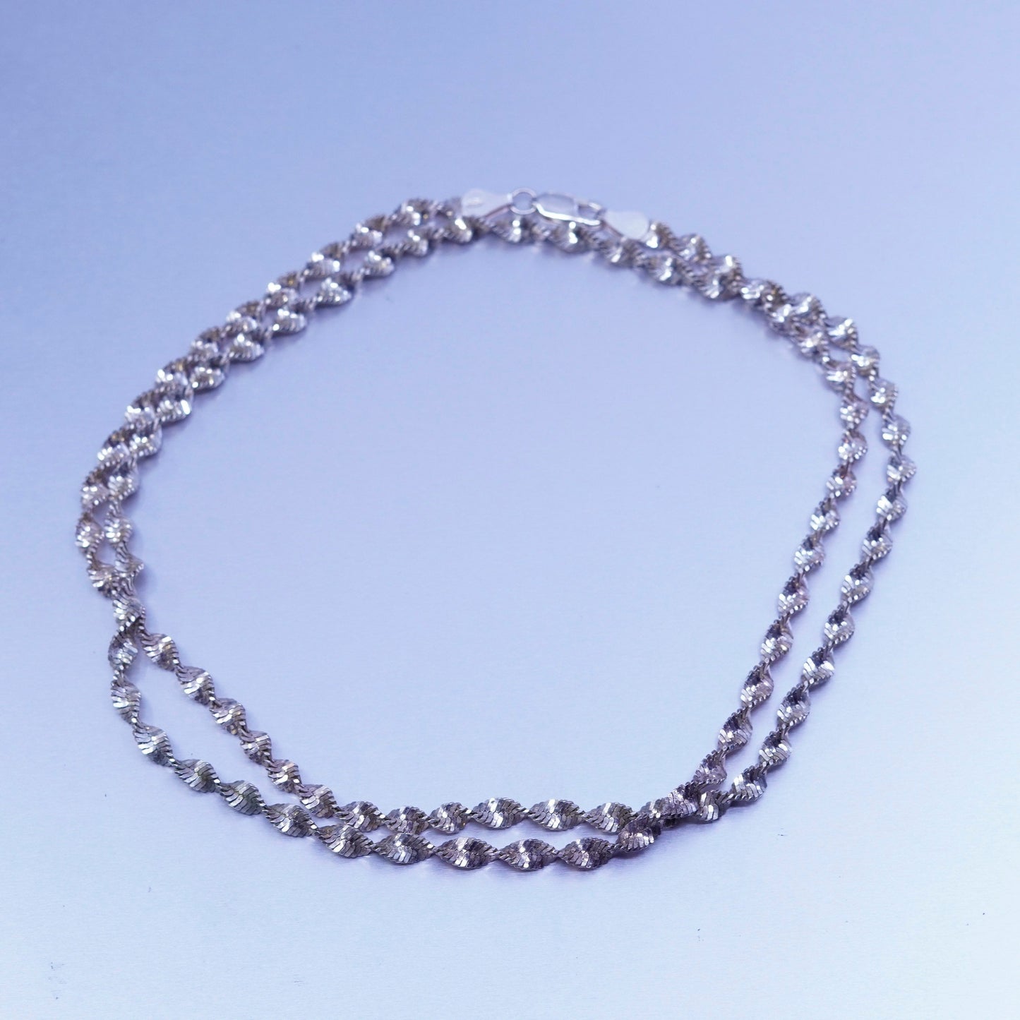 25” 5mm, vintage Italy IBB Sterling 925 silver herringbone chain necklace