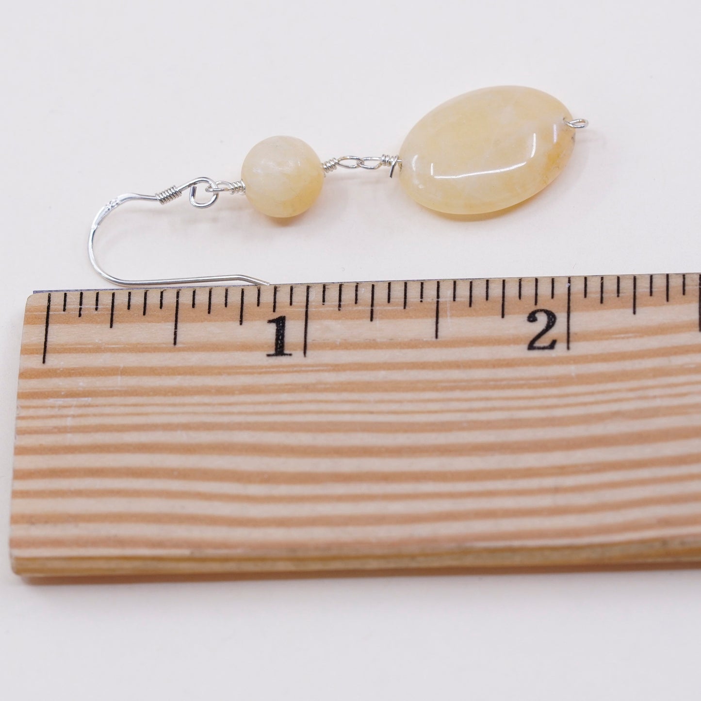 Vintage Sterling 925 silver handmade earrings with citrine