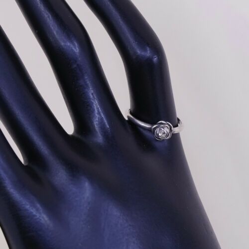 Size 5.25, Shube Sterling 925 Silver Handmade Rose Bud Flower Band Ring