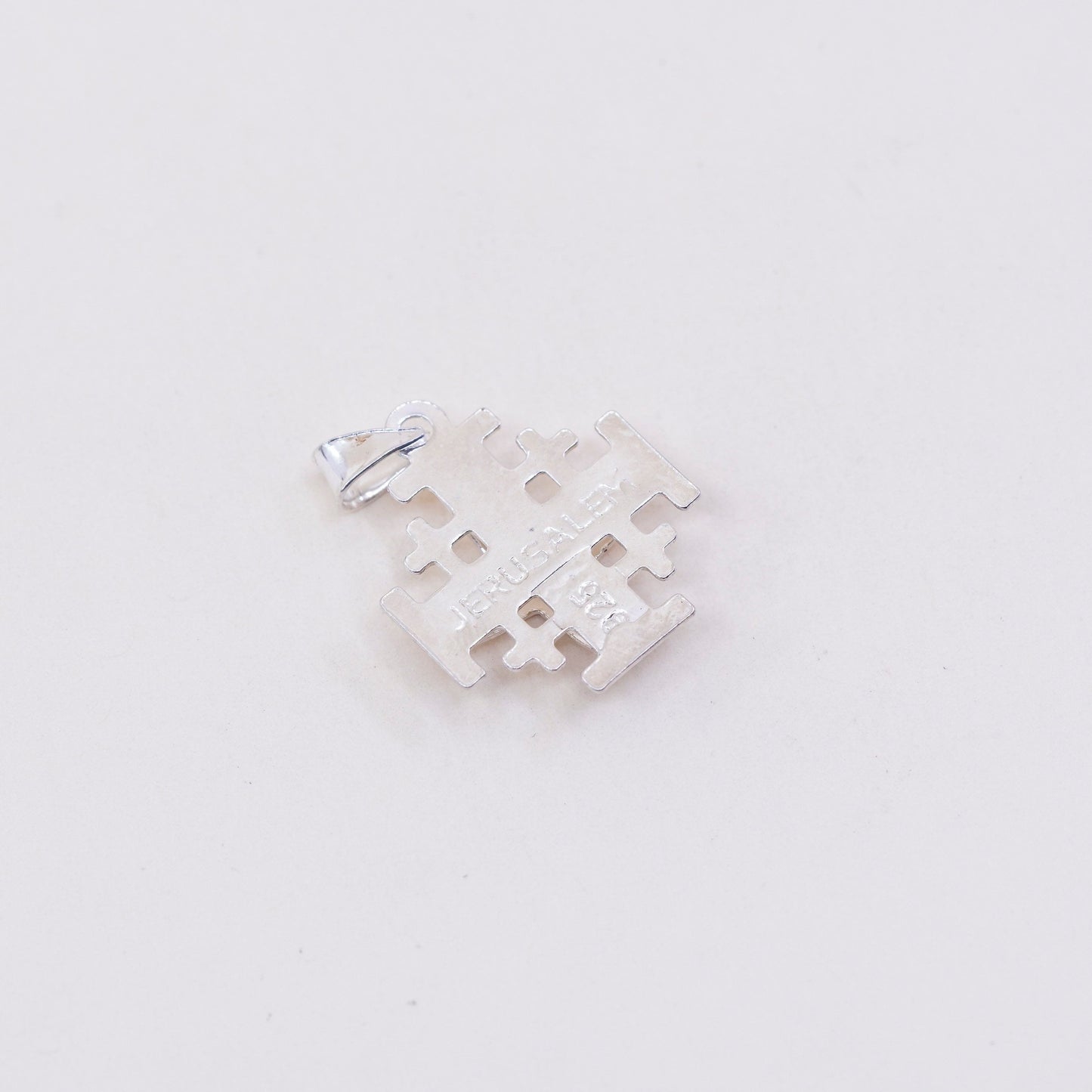 Sterling silver handmade pendant, 925 Jerusalem swirl Filigree cross pendant