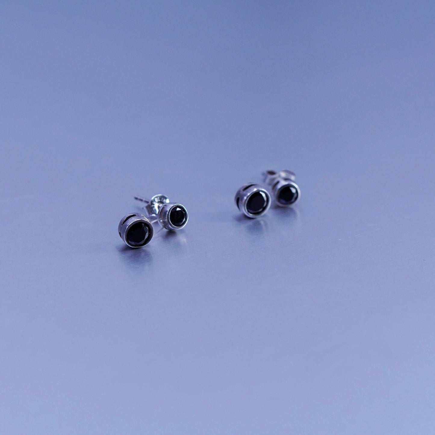 Vintage Sterling 925 silver handmade earrings with hematite