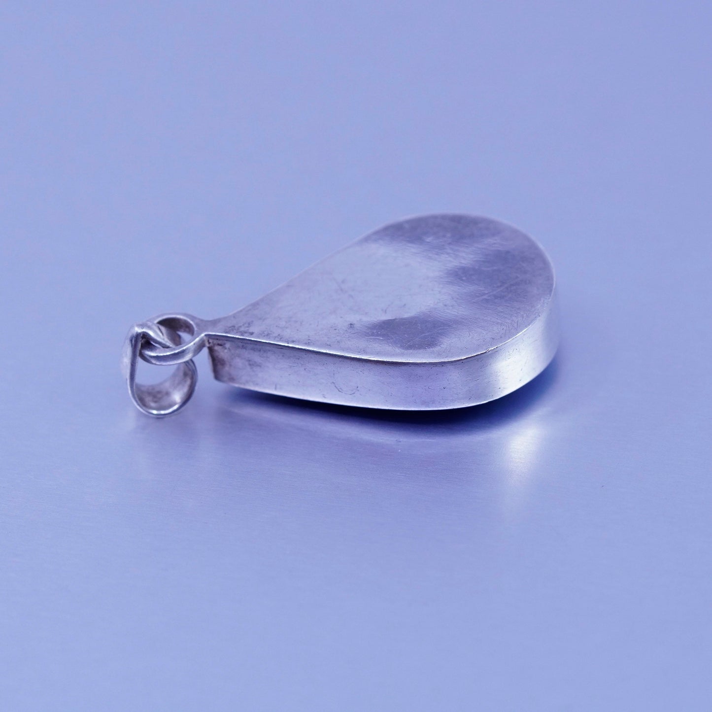 antique sterling 925 silver pendant teardrop sodalite charm