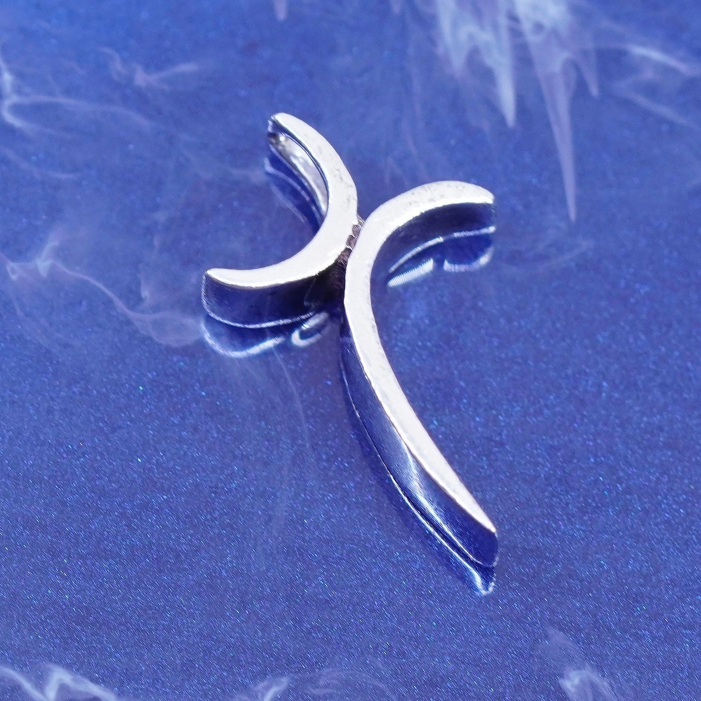 Vintage Sterling silver handmade pendant, modern 925 cross
