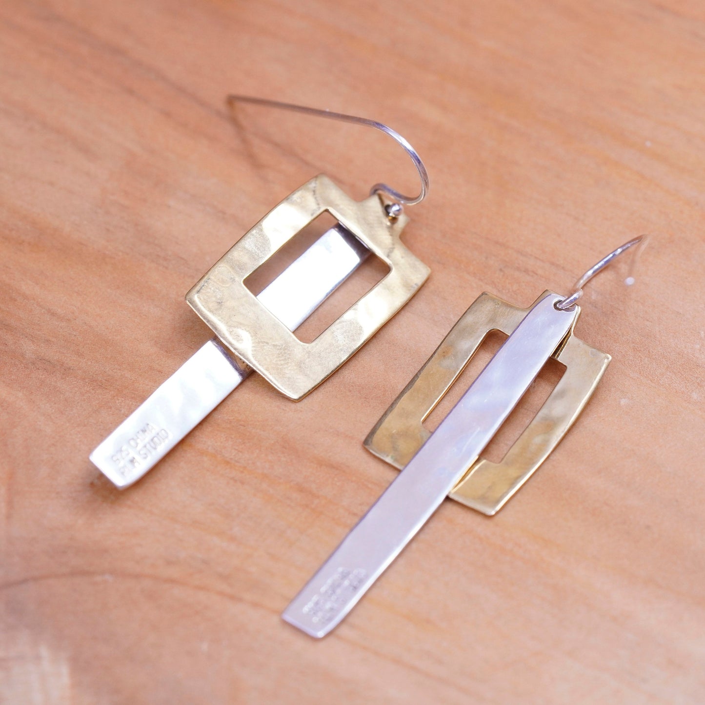 Robert Lee Morris Studio Sterling silver earrings, 925 rectangular drops
