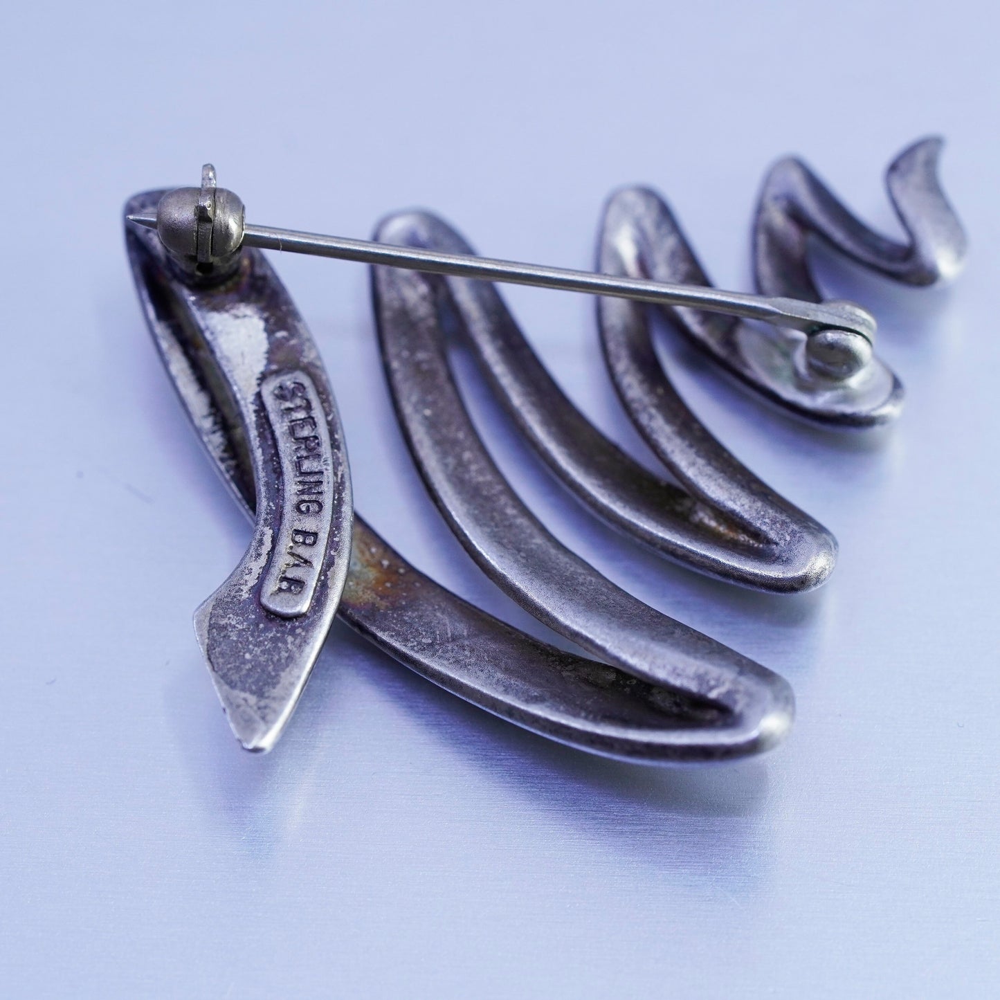 Vintage BAR sterling silver handmade brooch, modern 925 Christmas tree pin