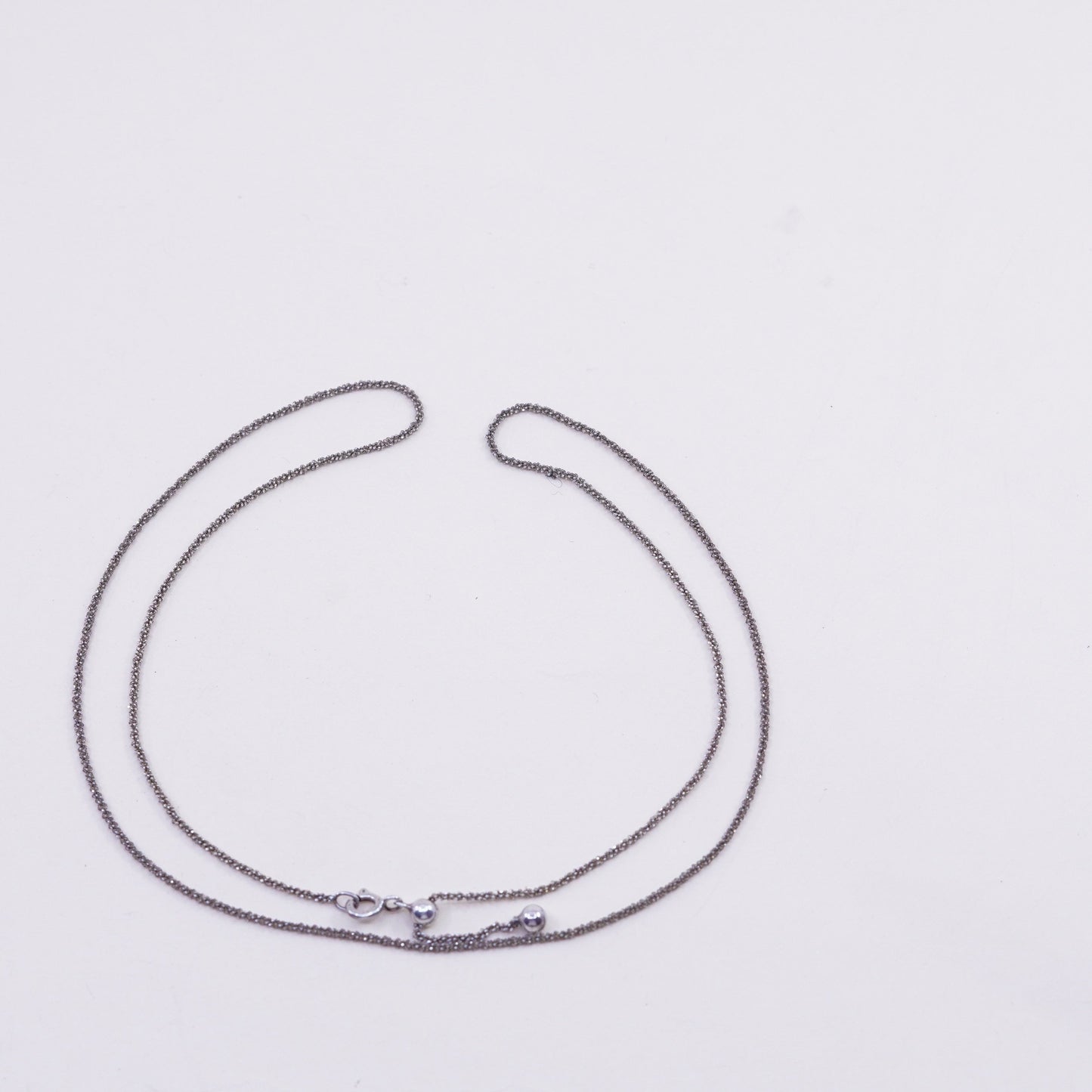 Size adjustable, 21”, CHAM sterling silver Italy 925 twisted chain, necklace