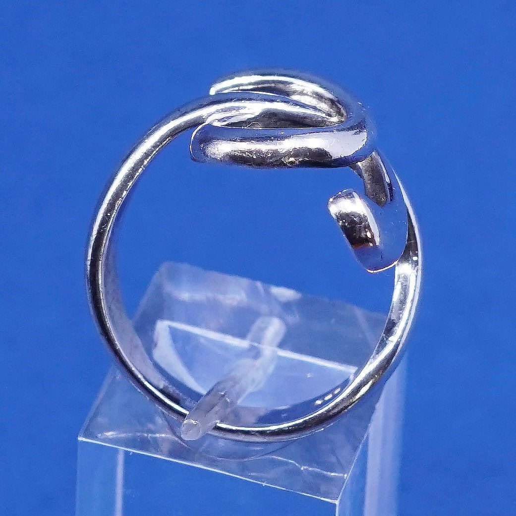 Size 8.5, vtg sterling silver handmade ring, 925 wired ring, stamped 925