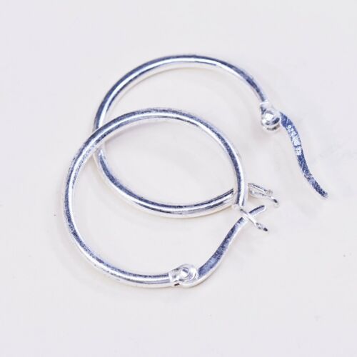 0.75” sterling silver 925 Huggie earrings Hoops, stamped 925 IBB