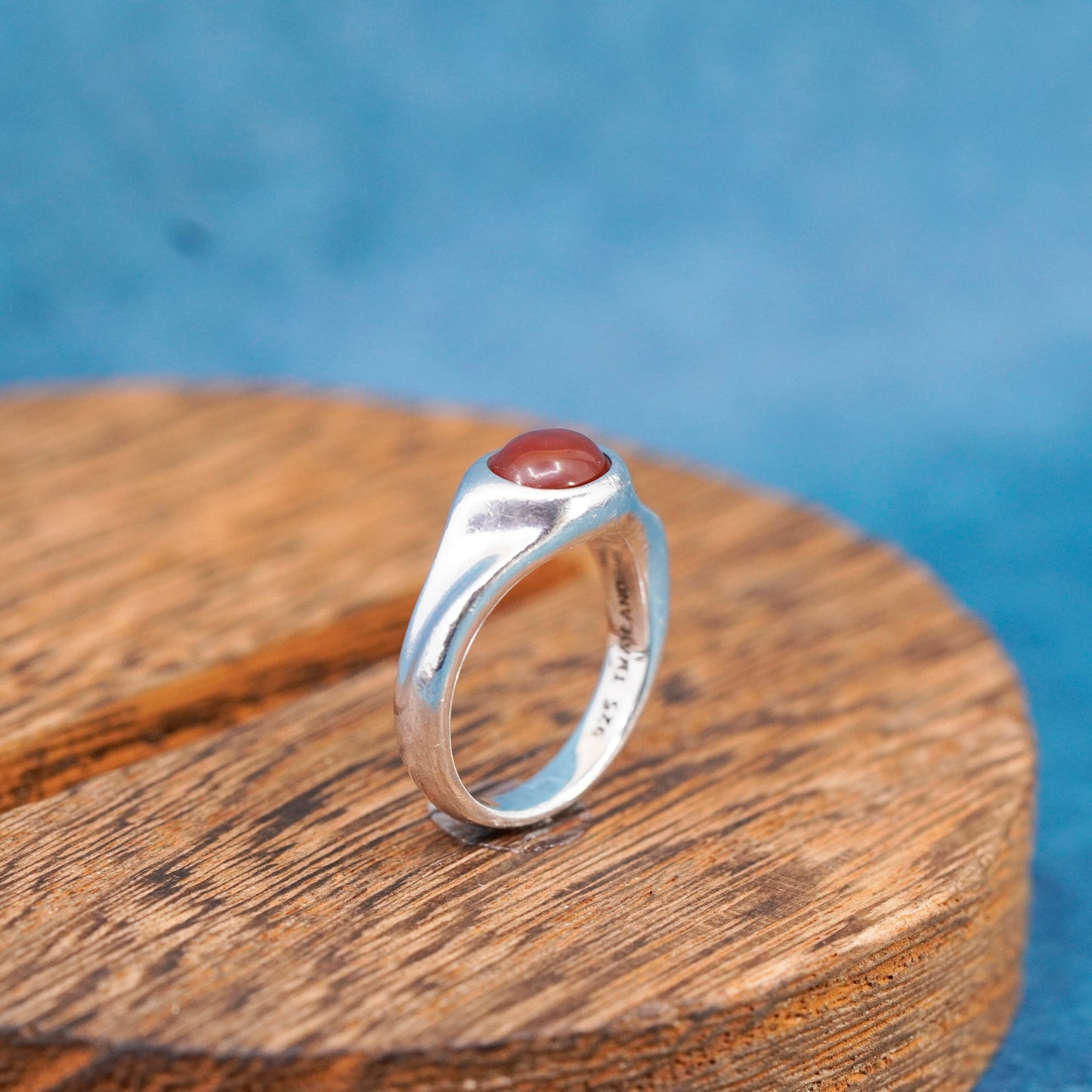 Size 6, vintage michael dawkins jewelry Sterling Silver 925 Red Carnelian Ring
