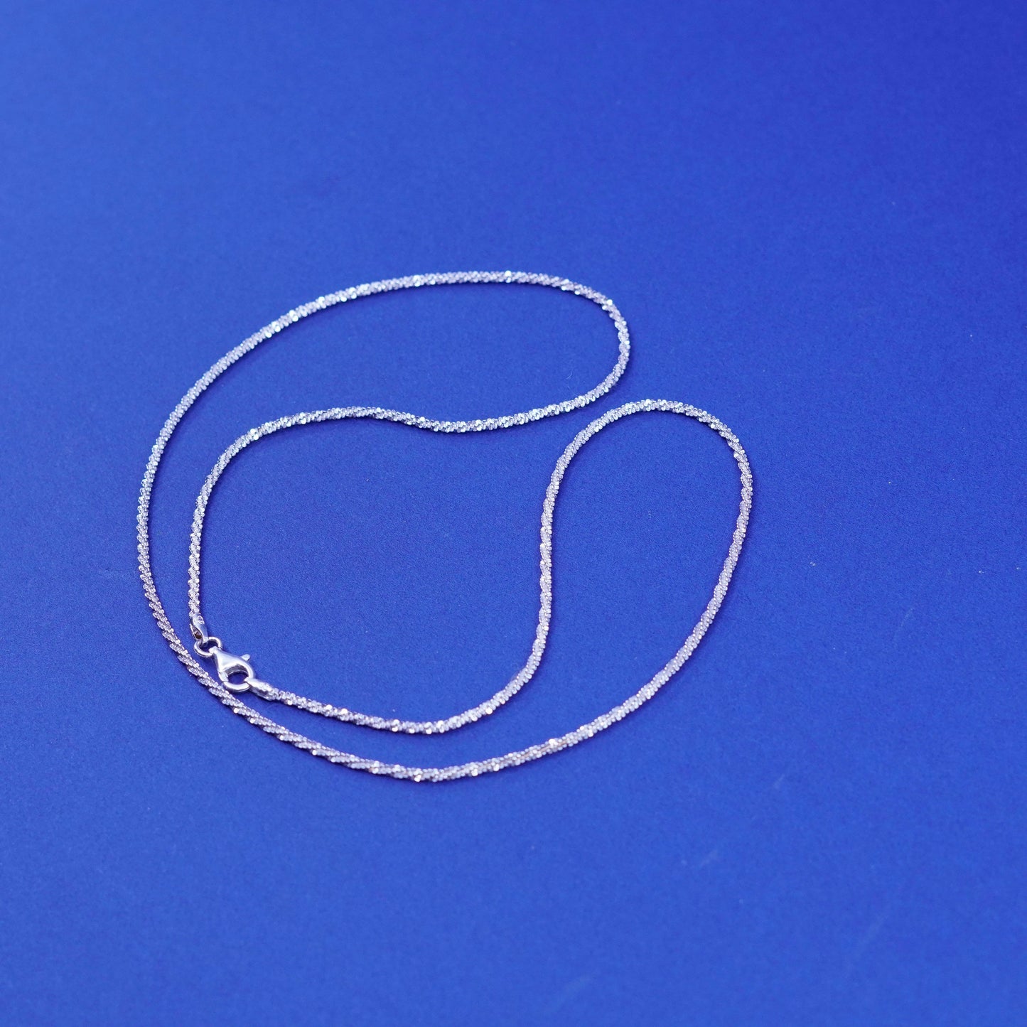 20”, vintage Sterling silver handmade chain, 925 twisted herringbone necklace