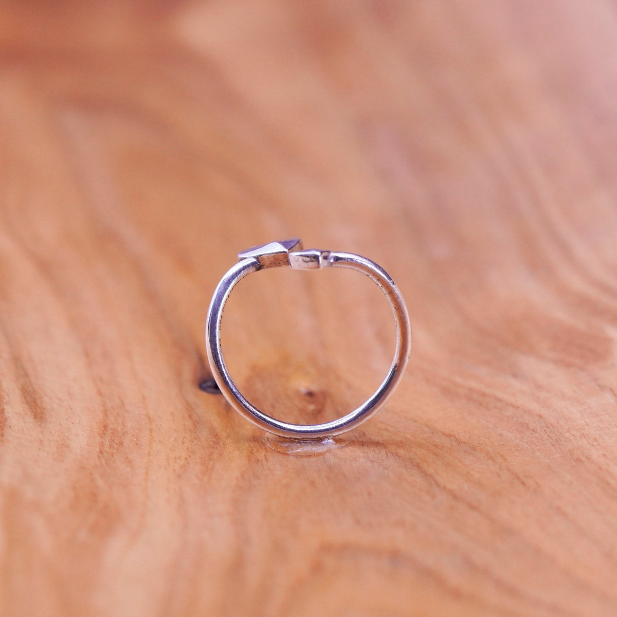 Size 8, Alex and Ani Sterling silver handmade ring, 925 wrap band double hearts