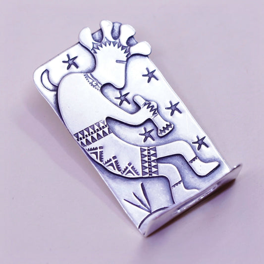 Vintage Native American Sterling silver handmade brooch, 925 kokopelli pin