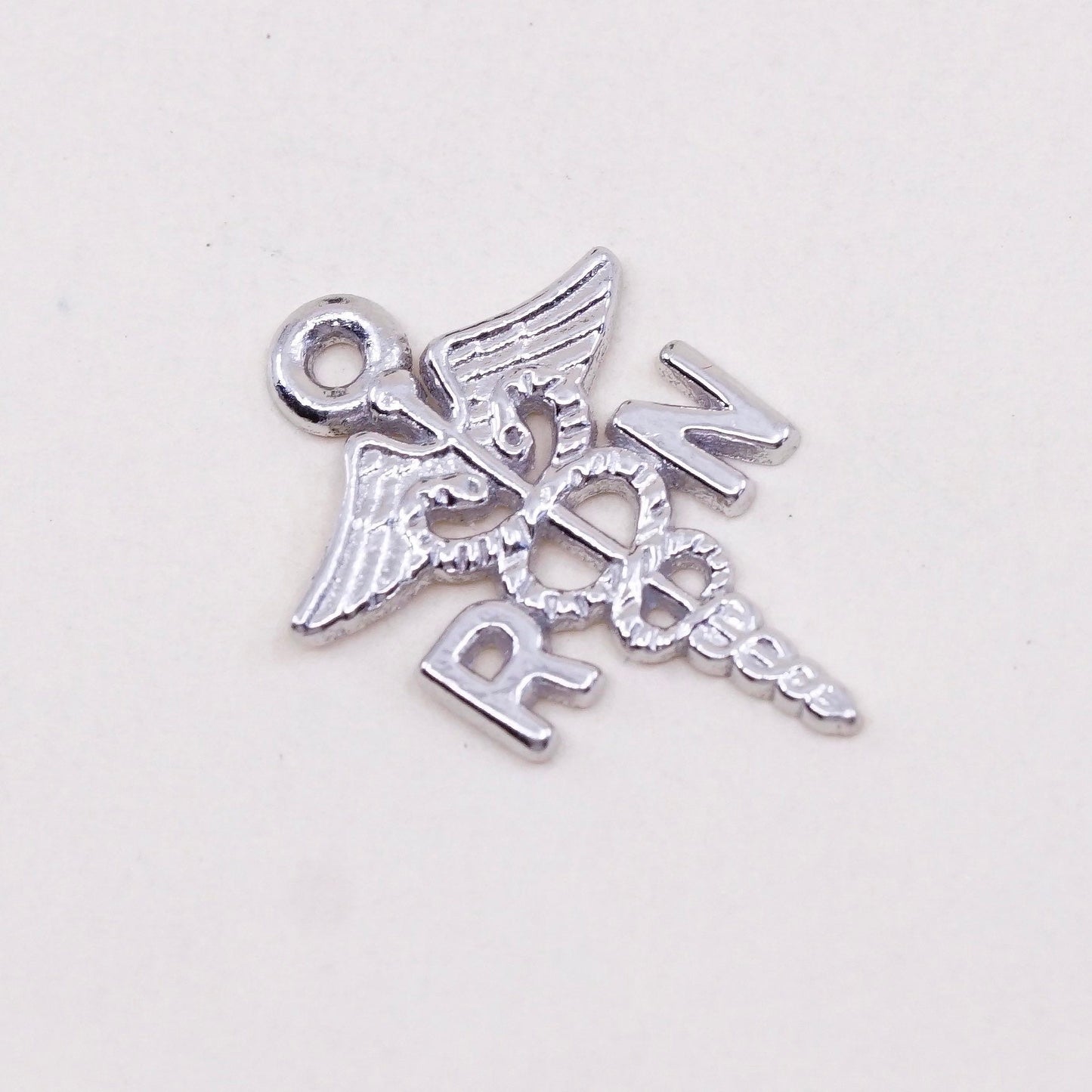vtg 925 sterling silver nursing pendant depicts the caduceus medical emblem