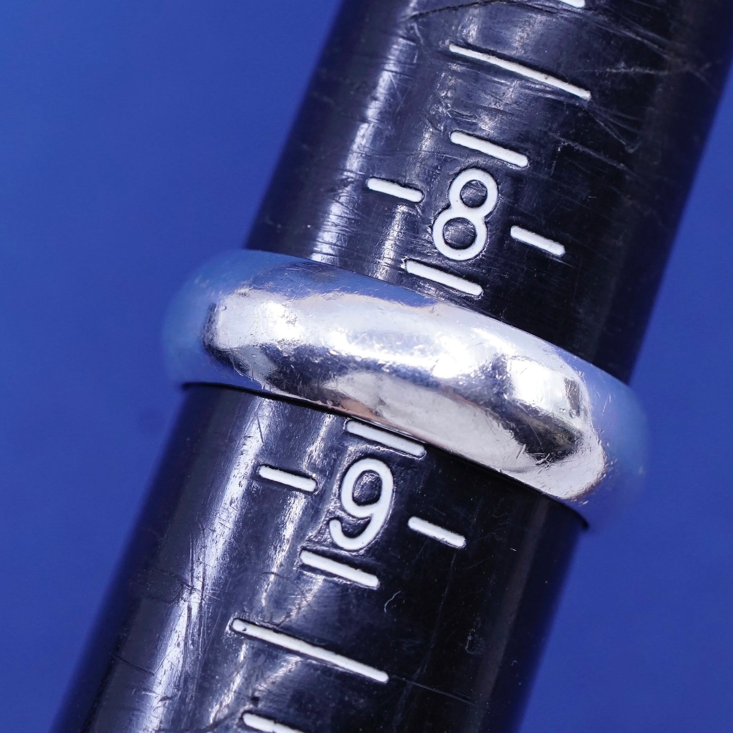 Size 8.25, vintage Sterling silver handmade ring, mexico 925 wedding band