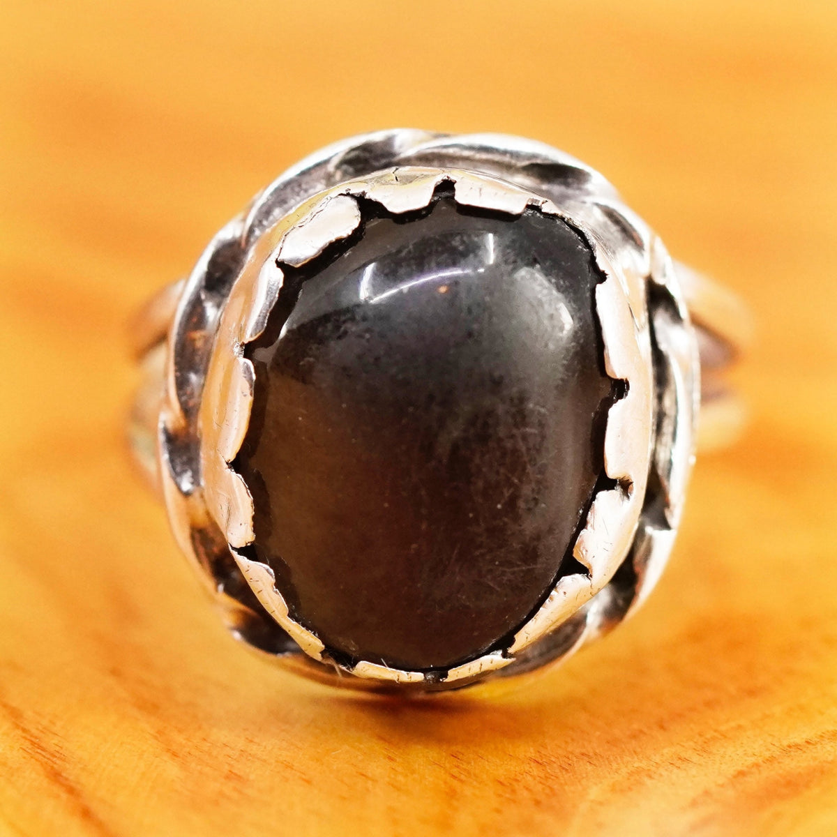 Size 6.25, vintage Sterling 925 silver handmade ring with blue topaz