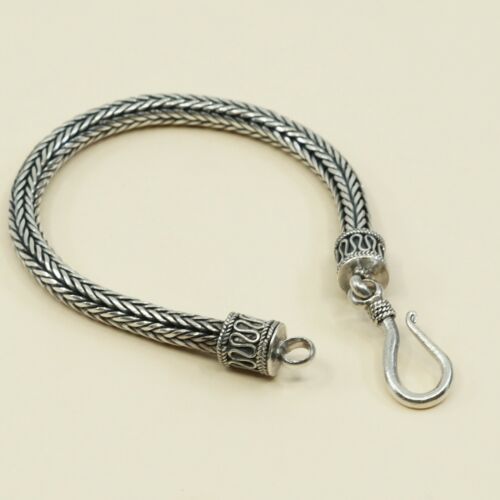 6.75”, Sterling Silver Handmade Bracelet, 925 Silver Wheat Chain, Stamped 925