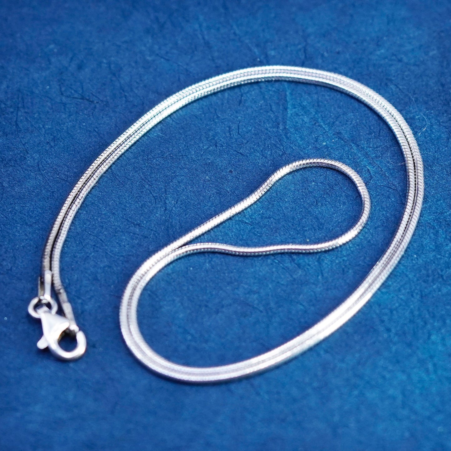 16”, 1mm, vintage Sterling silver handmade necklace, 925 snake chain