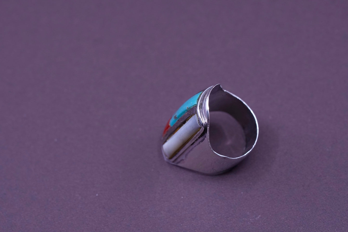 sz, Native American Sterling 925 silver ring, navajo jewelry with turquoise