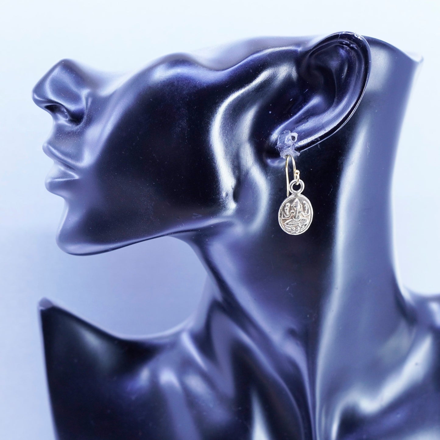 vermeil gold filled Sterling 925 silver elephant head of Lord Ganesha earrings