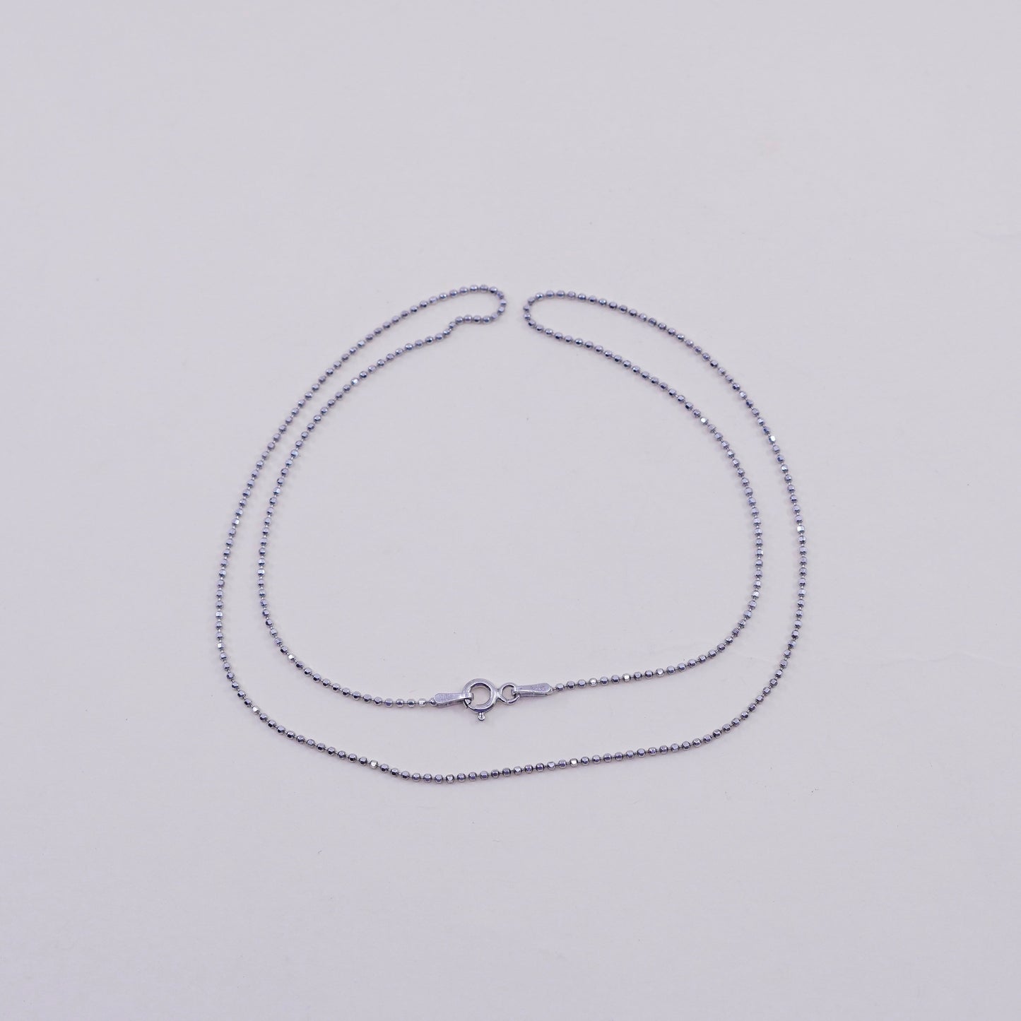 18”, 1mm, Vintage sterling silver beads chain, 925 necklace