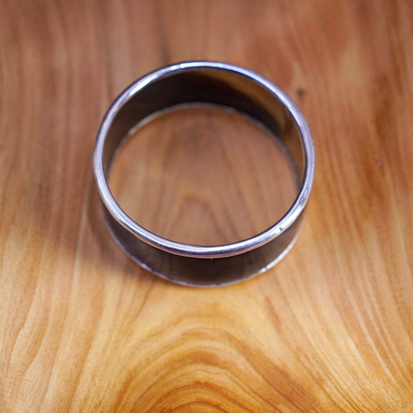 7”, Native American Sterling silver handmade bracelet, 925 bull horn bangle