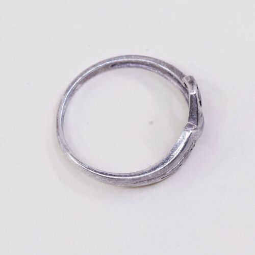 Sz 6, Vtg Sterling Silver Handmade Ring, 925 Silver Band W/ Swirl Texture
