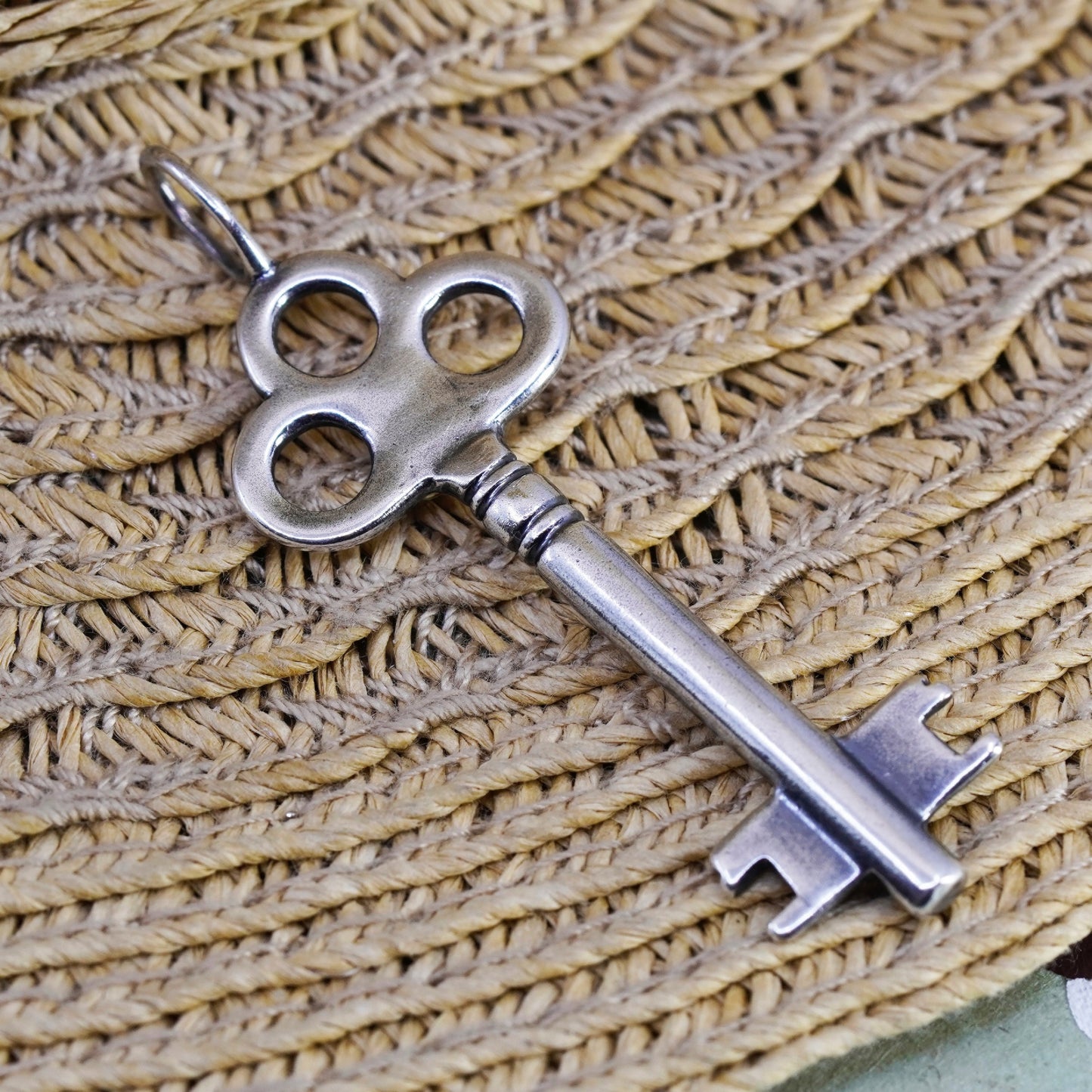 Vintage Sterling 925 silver handmade key pendant