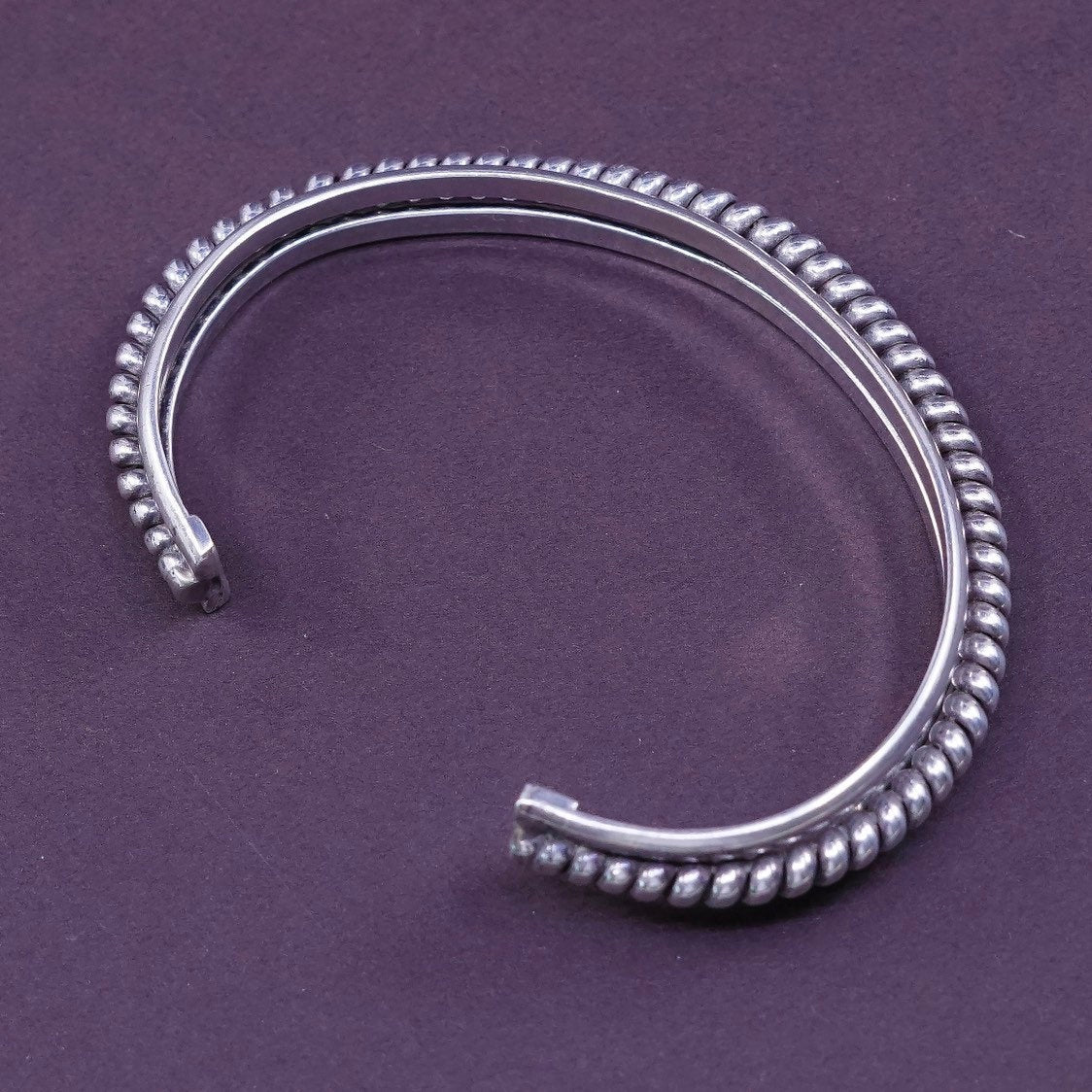6.25", vtg Navajo Tahe Sterling silver bracelet, native American 925 cable cuff