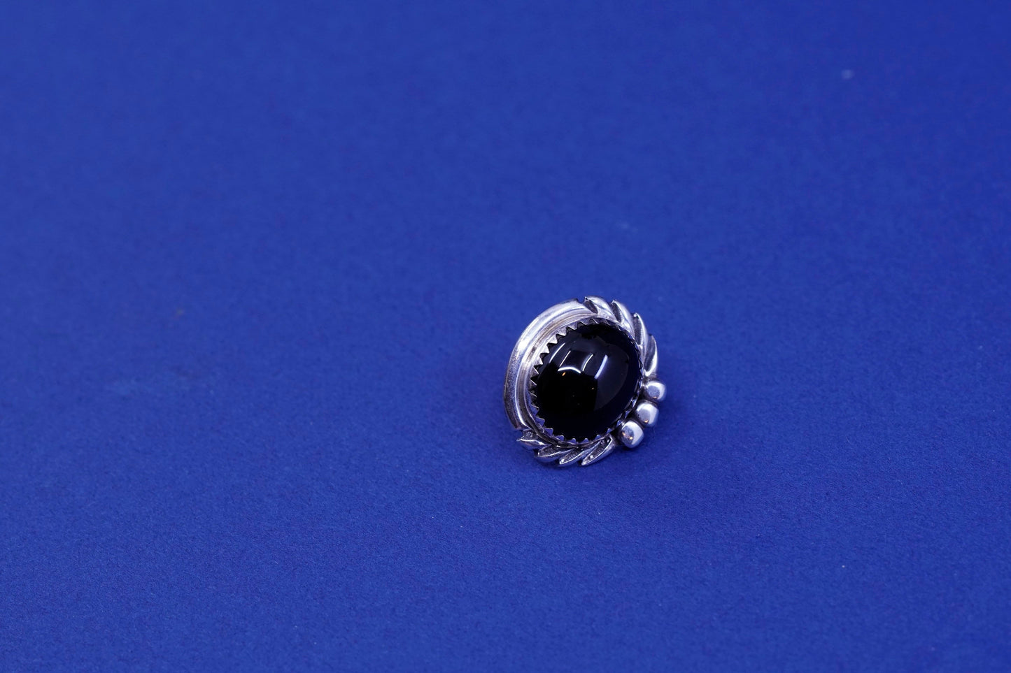 Native American sterling silver handmade earrings 925 studs w/ obsidian N beads