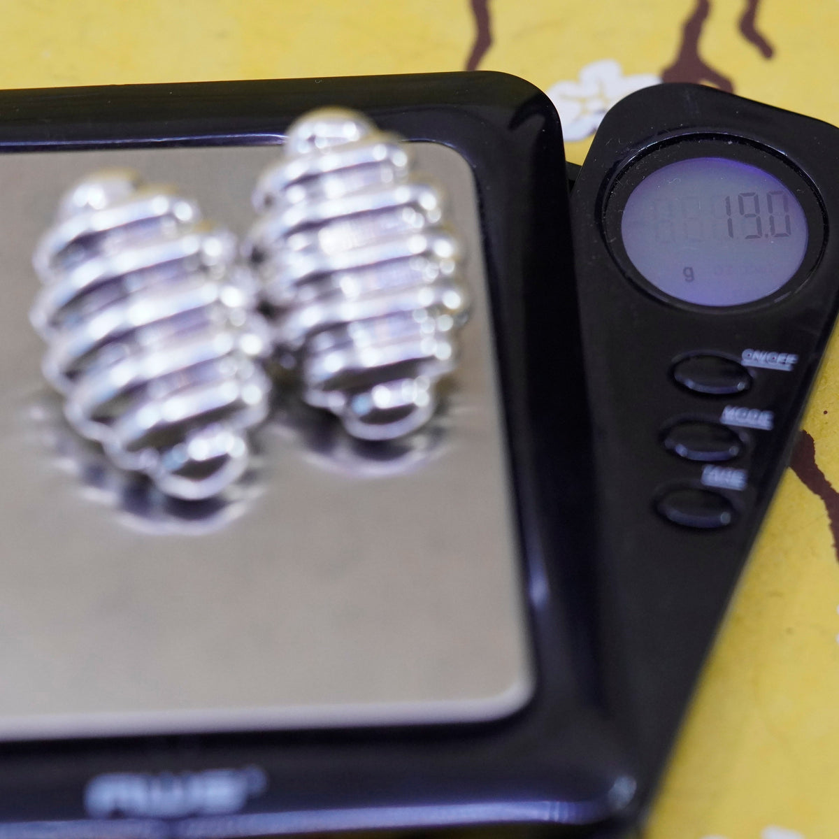Vintage Sterling silver handmade clip on earrings, modern 925 ribbed earrings