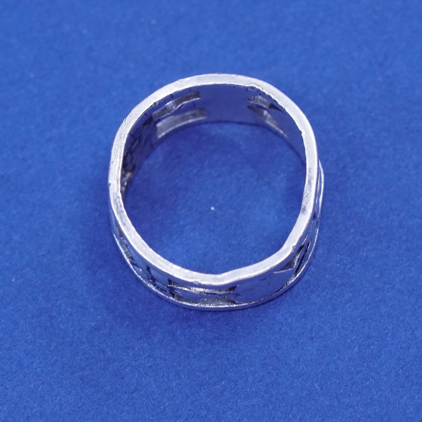 Size 5, vintage Sterling silver handmade ring, 925 filigree flower ring