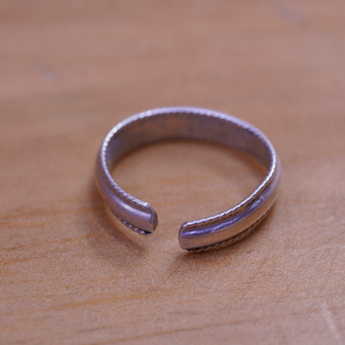 Size 3.25, vintage Sterling silver handmade ring, 925 cable band