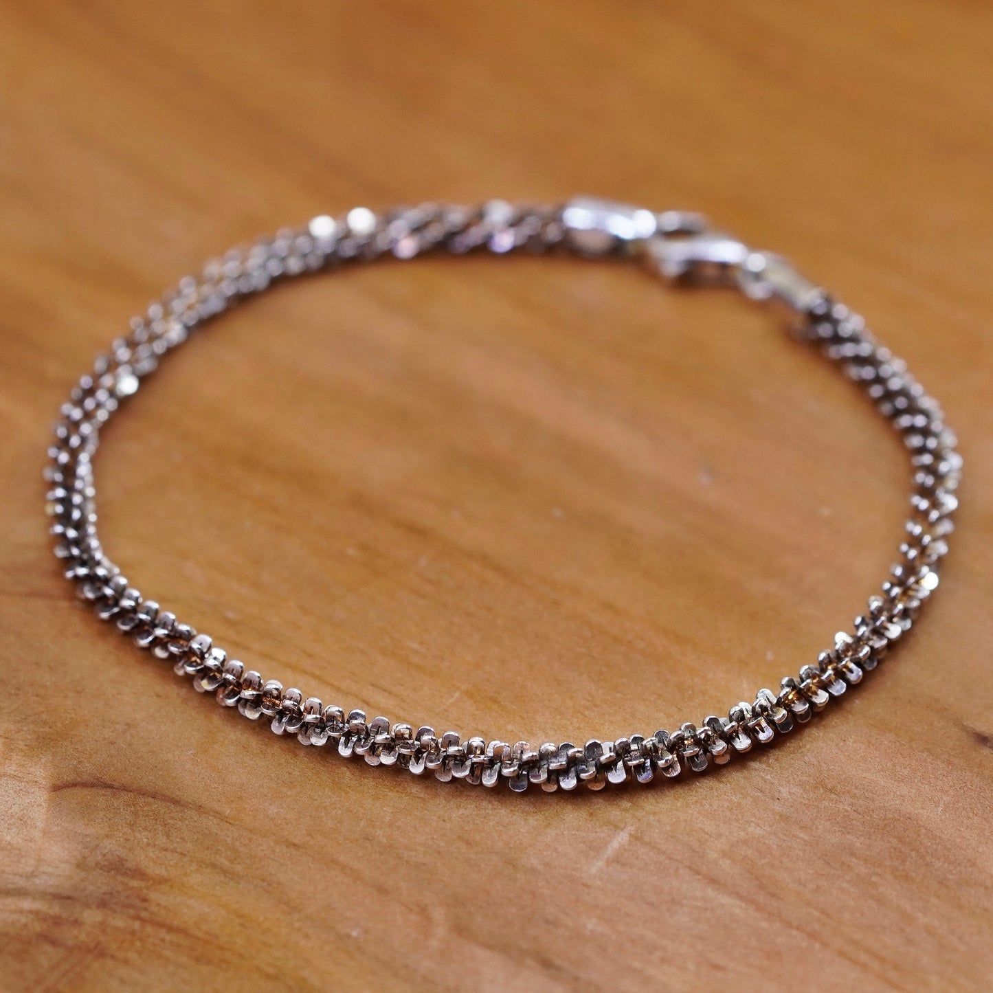 7.75”, vintage Milor Sterling silver twisted bracelet, Italy 925 chain