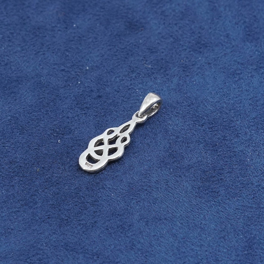 Sterling silver handmade pendant, 925 Irish filigree charm, stamped 925