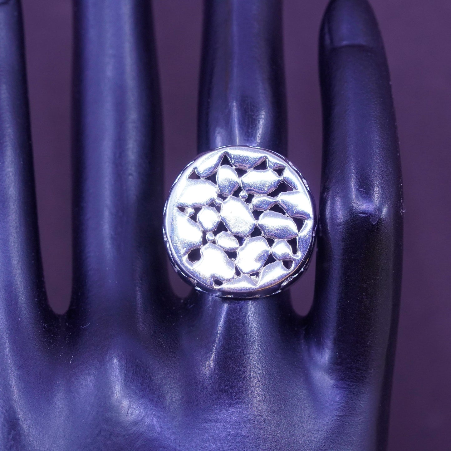 Size 6.25, Sterling silver handmade ring, southwestern, 925 filigree band