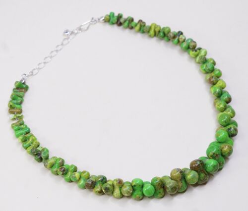 16+3”, Vtg DTR Jay King Sterling Silver 925 w/ carico lake turquoise necklace