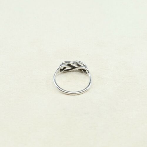 Sz 8, Vtg Sterling Silver Handmade Ring, 925 Silver knot Band