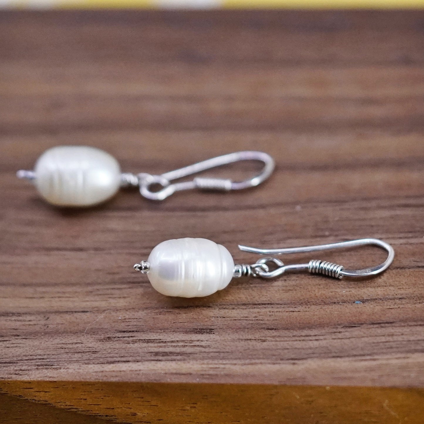 Vintage Sterling 925 silver handmade earrings with pearl
