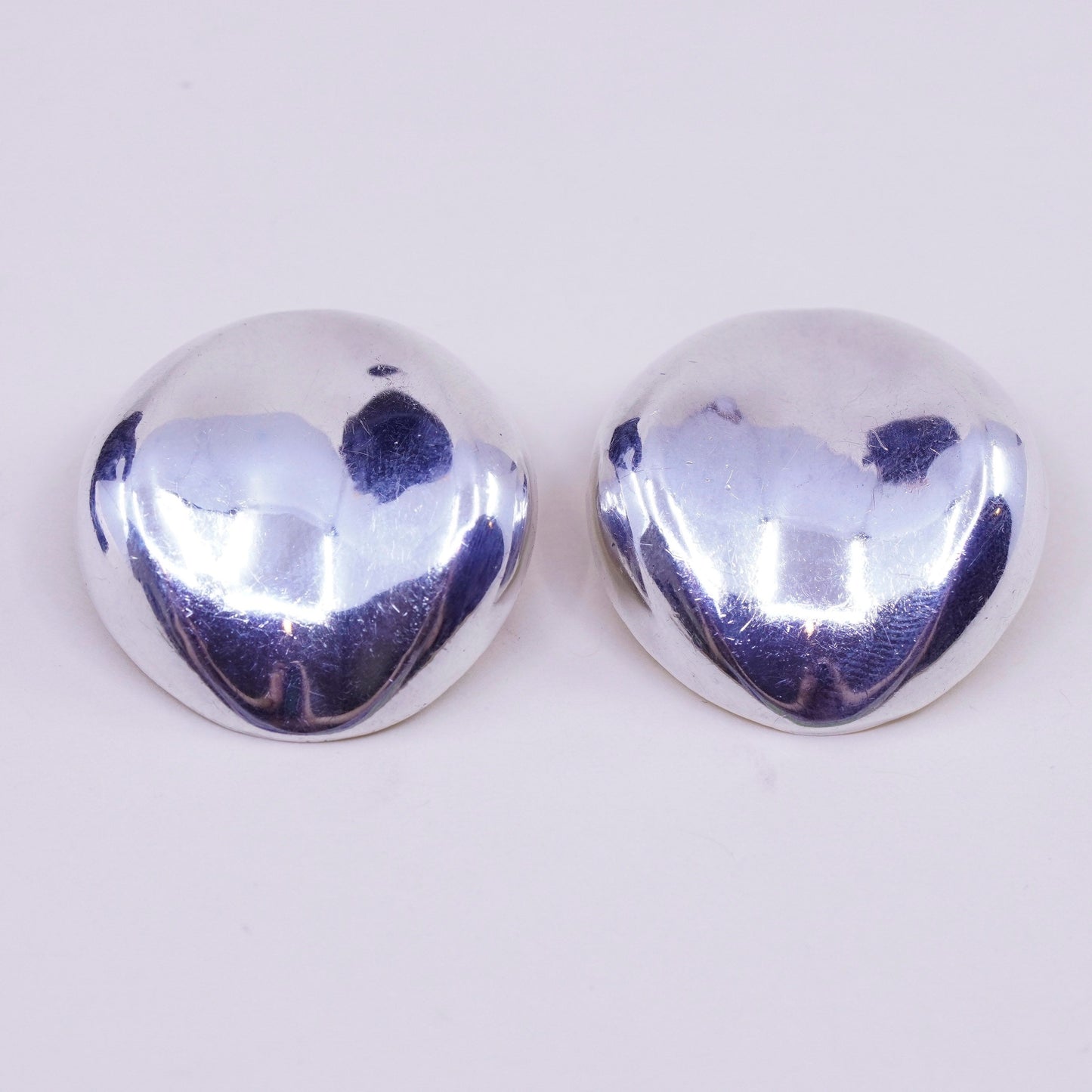 vintage Modern handmade Sterling clip on, 925 Ribbed earrings