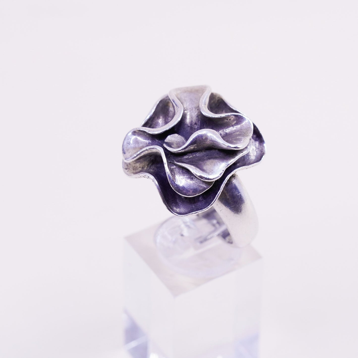 Size 10.5, Silpada Sterling Silver Ruffle Ring, 925 Blooming Flower Ring, R1809
