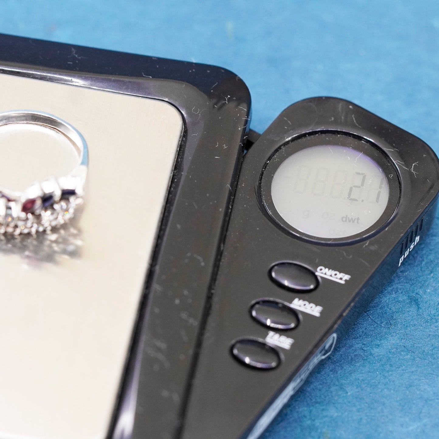 Size 8.5, vintage Sterling 925 silver engagement anniversary ring w/ cluster Cz