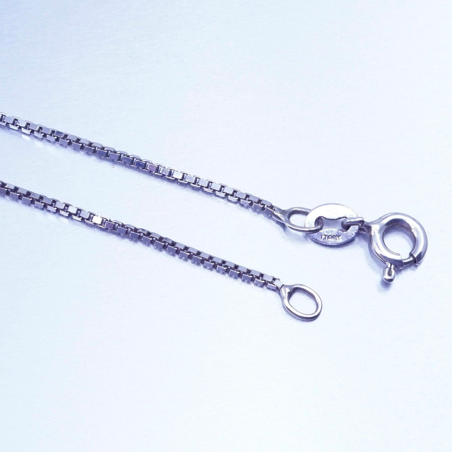 30” 1mm, vintage Italy Sterling 925 silver box chain necklace