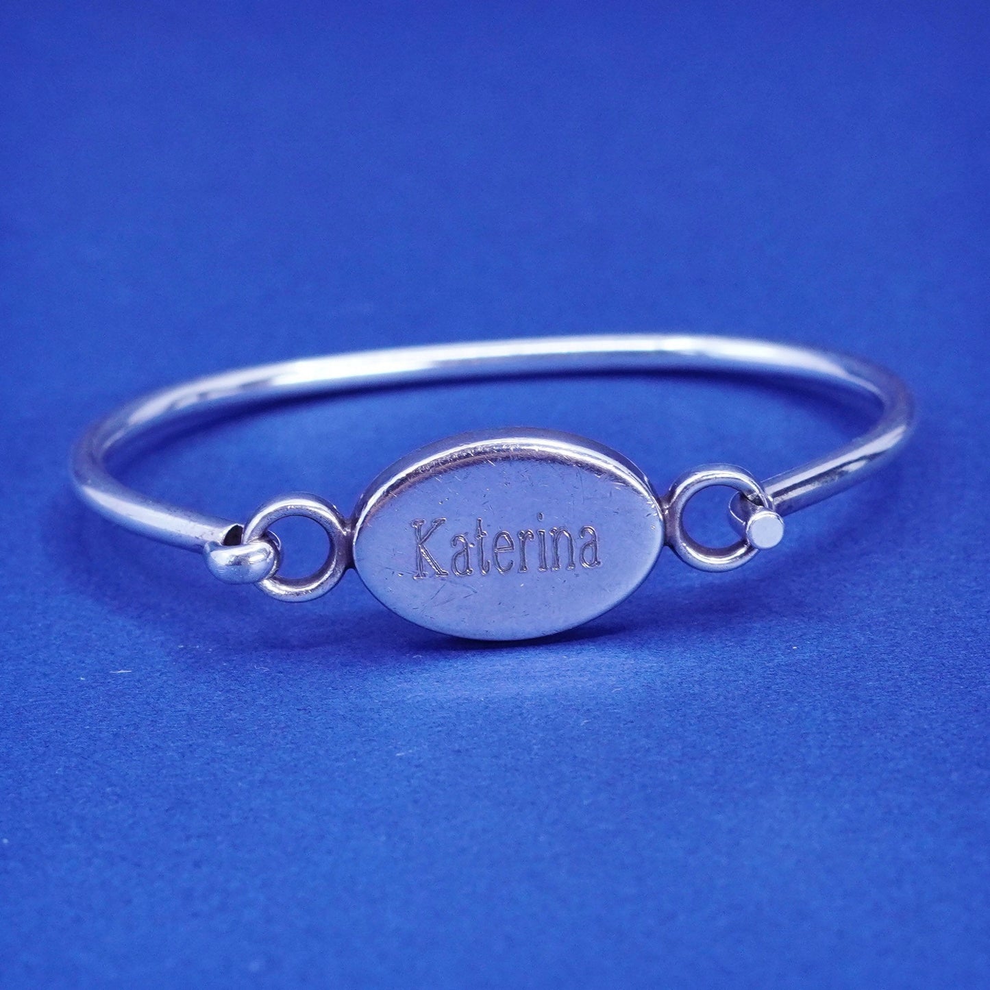 6”, Judith Jack Sterling silver bracelet, monogram 925 bangle with “Katerina”