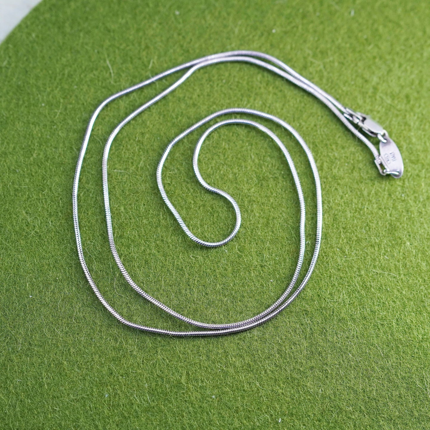 24”, 1mm, Vintage Paolo Rambo sterling silver snake chain, Italy 925 necklace